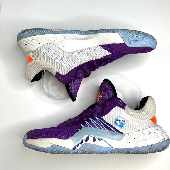 Adidas DON Mailman Basketball Sneaker Purple Blue Shoe Size 8 - Picture 4 of 10